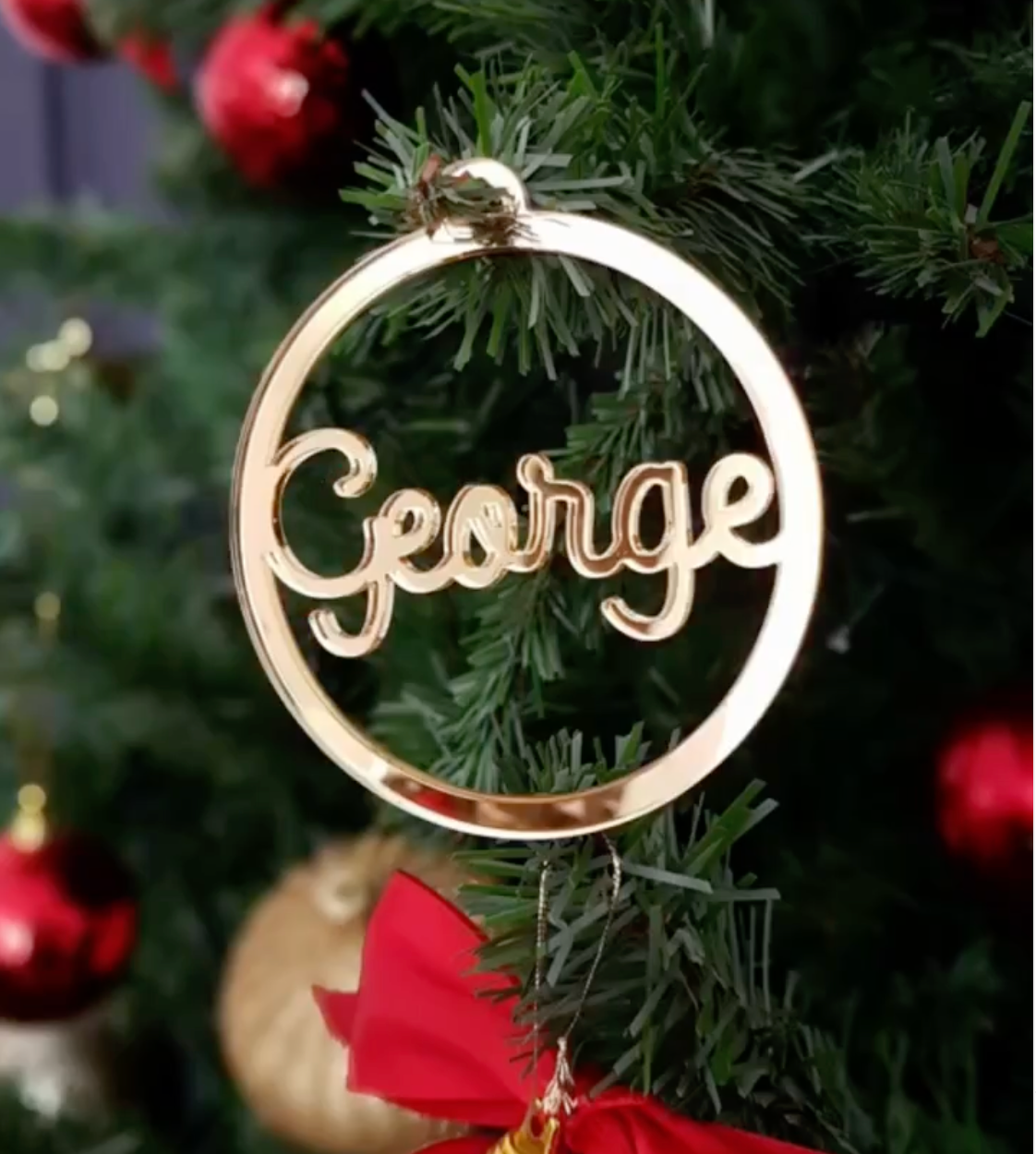 Ornament - Round with Cursive Font