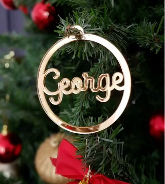 Ornament - Round with Cursive Font